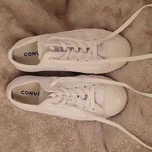 Converse size 7.5 white leather.